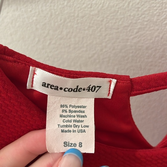 area code 407- Red Dress- Size Kids 8 - Picture 3 of 4